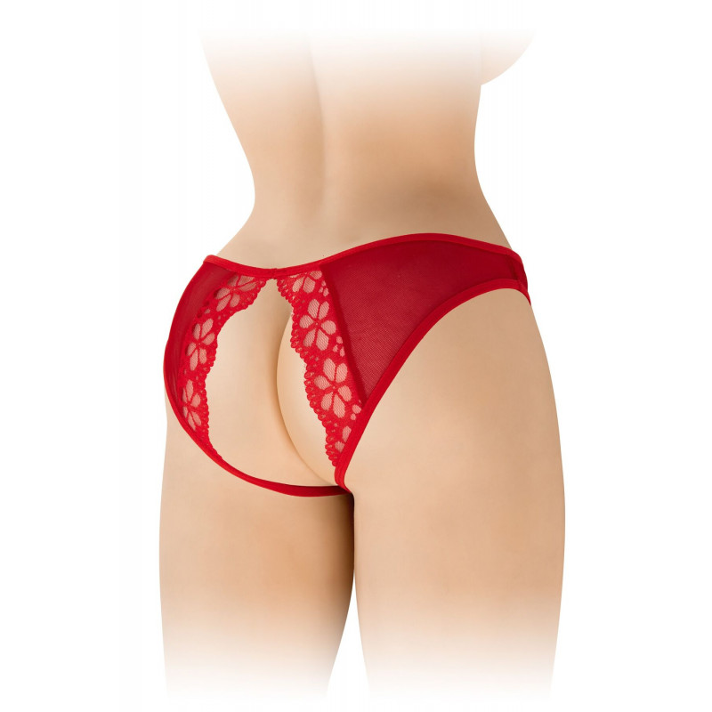 Червоні трусики Fashion Secret Ambre Red, вид збоку, демонструють текстуру тканини