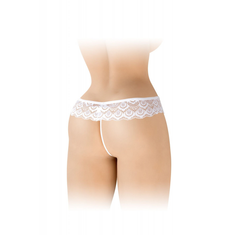 Бічні деталі білих жіночих трусиків Fashion Secret Alicia з мереживним оздобленням