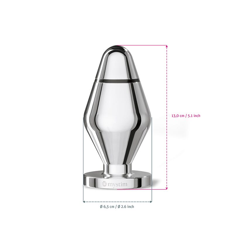 Упаковка анальної пробки Mystim Big John металева, демонстрація комплектації