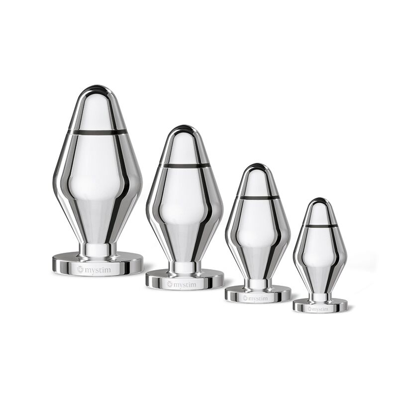 Фото комплекту: анальна пробка Mystim Big John металева та аксесуари