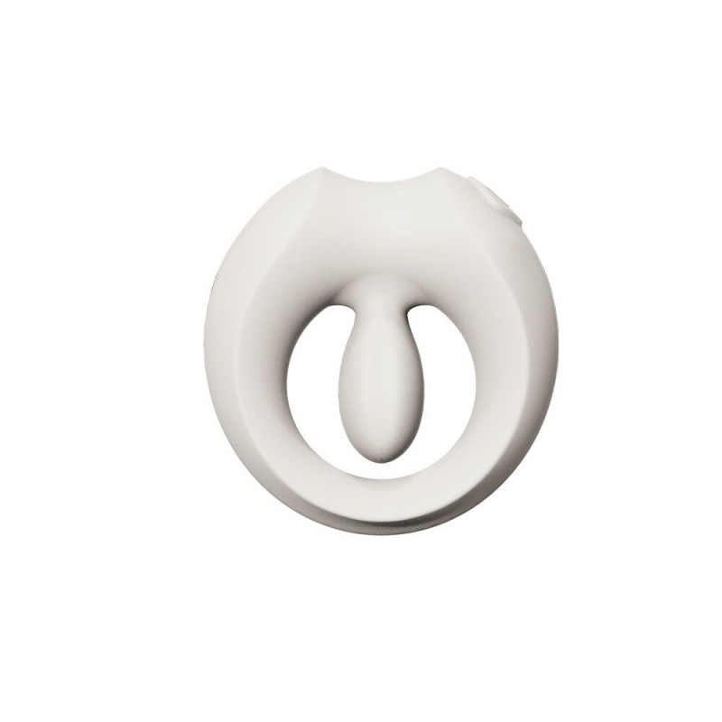 Ерекційне віброкільце Zalo Apis Ivory White у детальному вигляді збоку, що демонструє ергономічну форму