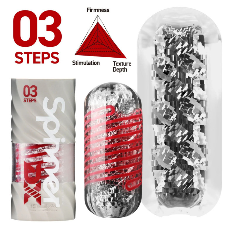 Мастурбатор Tenga Spinner DX 03 Steps, вид збоку, що демонструє деталі