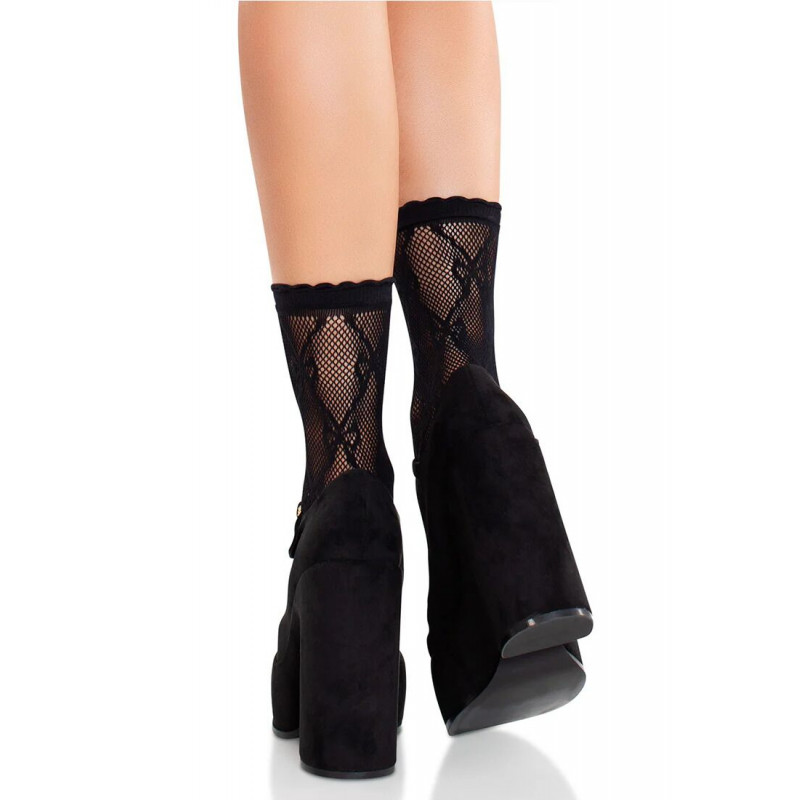 Близький план текстури мережива шкарпеток Leg Avenue Bow Net Anklets