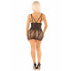Задня частина бодістокінгу Leg Avenue Heart Net Mini Dress: демонстрація швів та посадки