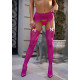 Колготки-панчохи Leg Avenue Heart Garterbelt Stockings Magenta на моделі, крупний план