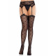 Розпаковані колготки-панчохи Leg Avenue Heart Garterbelt Stockings, чорні, розмір One Size