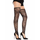 Панчохи Leg Avenue Floral Net Toe Loop Footless Thigh Highs у вигляді збоку, що підкреслює посадку до стегна