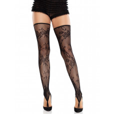 Панчохи Leg Avenue Floral Net Toe Loop Footless Thigh Highs One Size — Keks-Hub