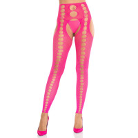 Колготки Leg Avenue Seamless Opaque Footless Suspender Hose One Size Neon Pink