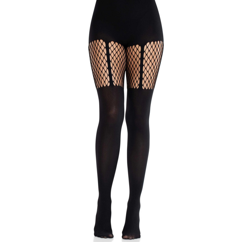Колготки Leg Avenue Garter Illusion Tights - вигляд збоку, що підкреслює гладкість тканини та крій