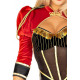Костюм циркачки Leg Avenue Circus Ringmaster Diva Catsuit M - спинка моделі, деталі застібки та дизайну