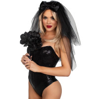 Фата нареченої Leg Avenue Tiered bridal veil O/S Black