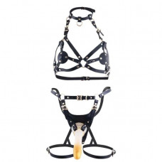 Сбруя со страпоном LOCKINK SEVANDA Queen Sheba Set with Golden Dildo — Keks-Hub