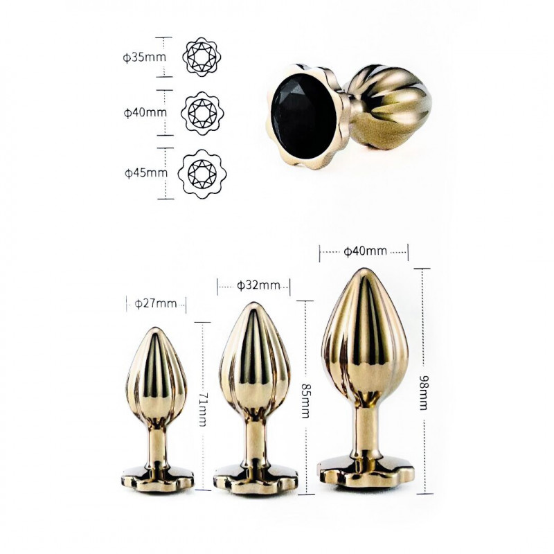 Набір анальних пробок LOCKINK YEAHWOW Nympho Butt Plug Set, детальний елемент, вигнута форма