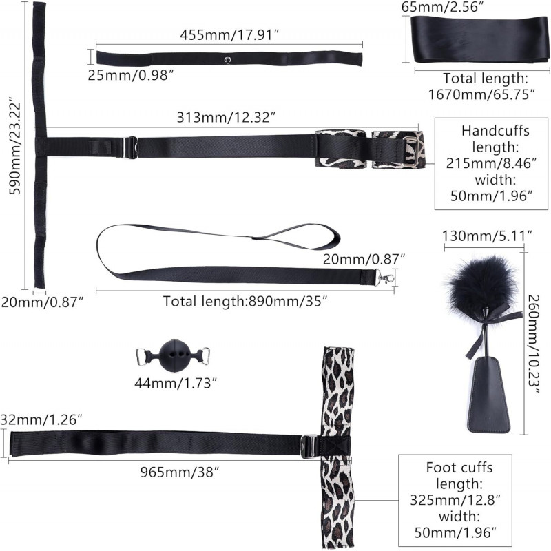 Комплектація БДСМ-набору LOCKINK YEAHWOW Armbinder: всі елементи в наявності