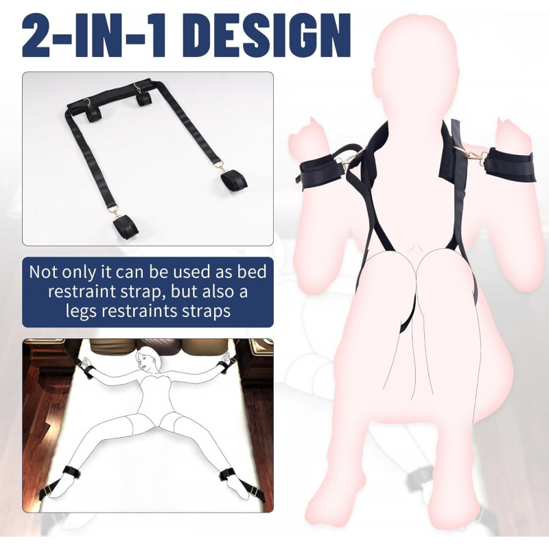 БДСМ-набір LOCKINK YEAHWOW Bed Restraint set - крупним планом фіксатори