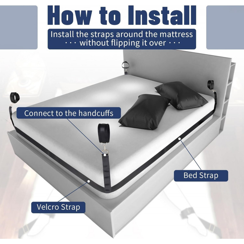 БДСМ-набір LOCKINK YEAHWOW Bed Restraint set - текстура матеріалу