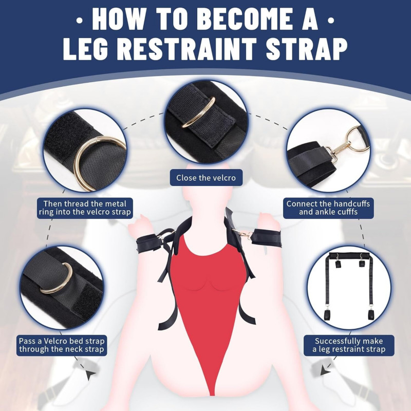 БДСМ-набір LOCKINK YEAHWOW Bed Restraint set - деталі кріплення