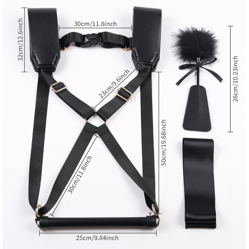 Деталі дизайну BDSM-набору LOCKINK YEAHWOW Black Doggy Style Saddle Set: стильний чорний колір