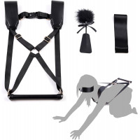 БДСМ-набір LOCKINK YEAHWOW Black Doggy Style Saddle Set