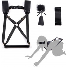 БДСМ-набір LOCKINK YEAHWOW Black Doggy Style Saddle Set