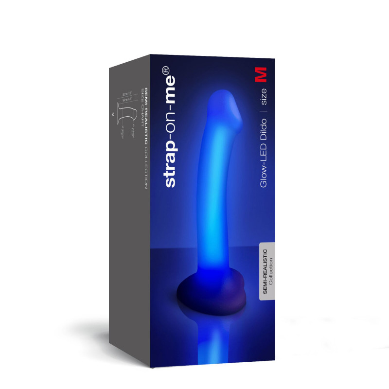 Упаковка дилдо Strap-On-Me Glow-LED Dildo Purple - M, стильний дизайн