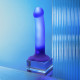 LED підсвітка дилдо Strap-On-Me Glow-LED Dildo Purple - M, ефект світіння