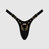 Трусики для страпона Strap-On-Me Leatherette Harness Fabulous - One Size - Black Glossy