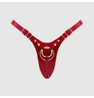 Трусики для страпона Strap-On-Me Leatherette Harness Fabulous - One Size - Red Glossy