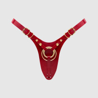 Трусики для страпона Strap-On-Me Leatherette Harness Fabulous - One Size - Red Glossy
