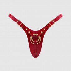 Трусики для страпона Strap-On-Me Leatherette Harness Fabulous - One Size - Red Glossy — Keks-Hub