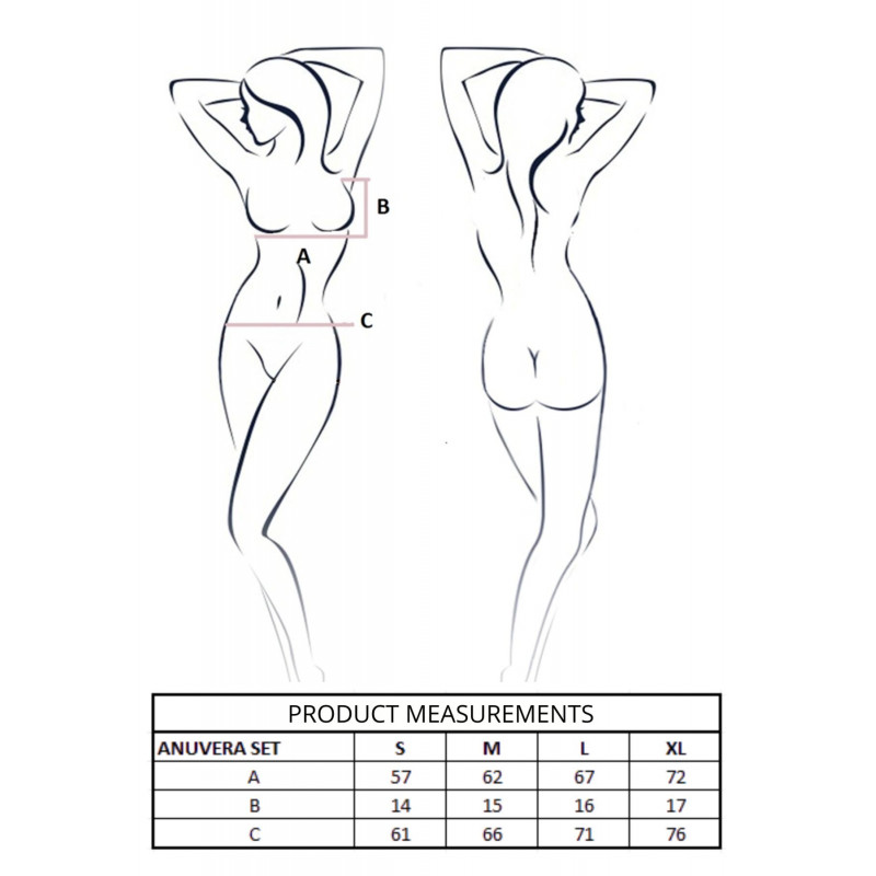 Розмір M чорного комплекту білизни Passion ANUVERA SET - як виглядає на тілі