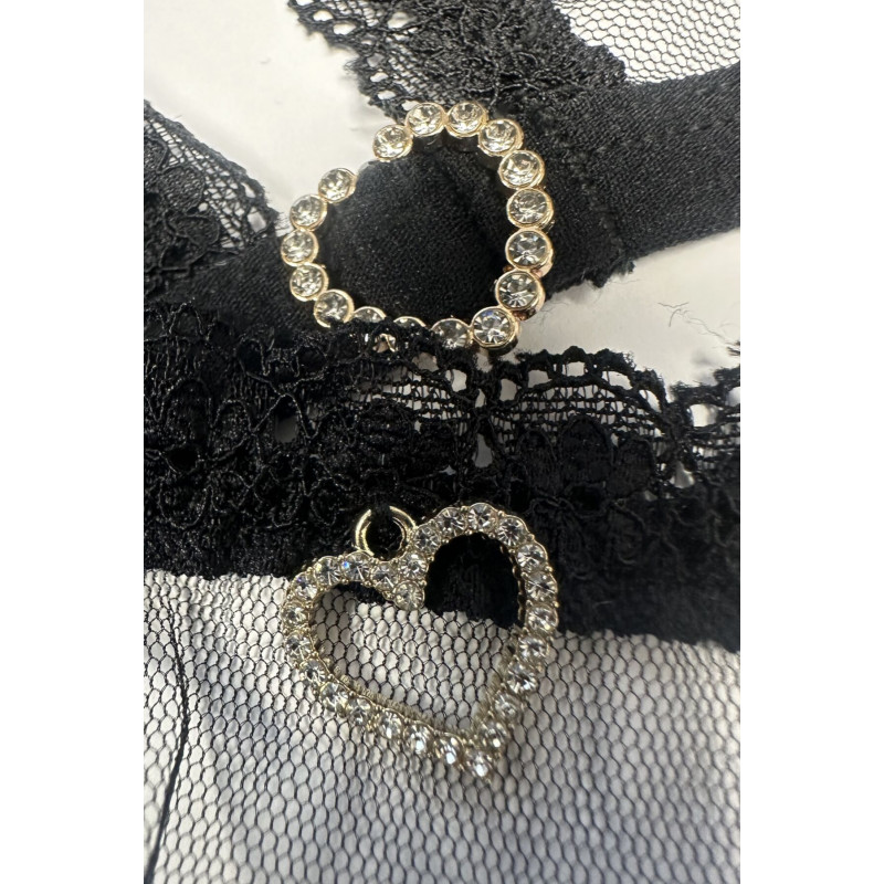 Комплект білизни Passion BELISSANA SET black XL - загальний вигляд та деталі