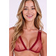 Комплект білизни Passion BELISSANA SET burgundy S, трусики вид спереду