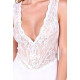 Елегантне біле боді Passion EVALIE BODY XL - показ деталей оздоблення