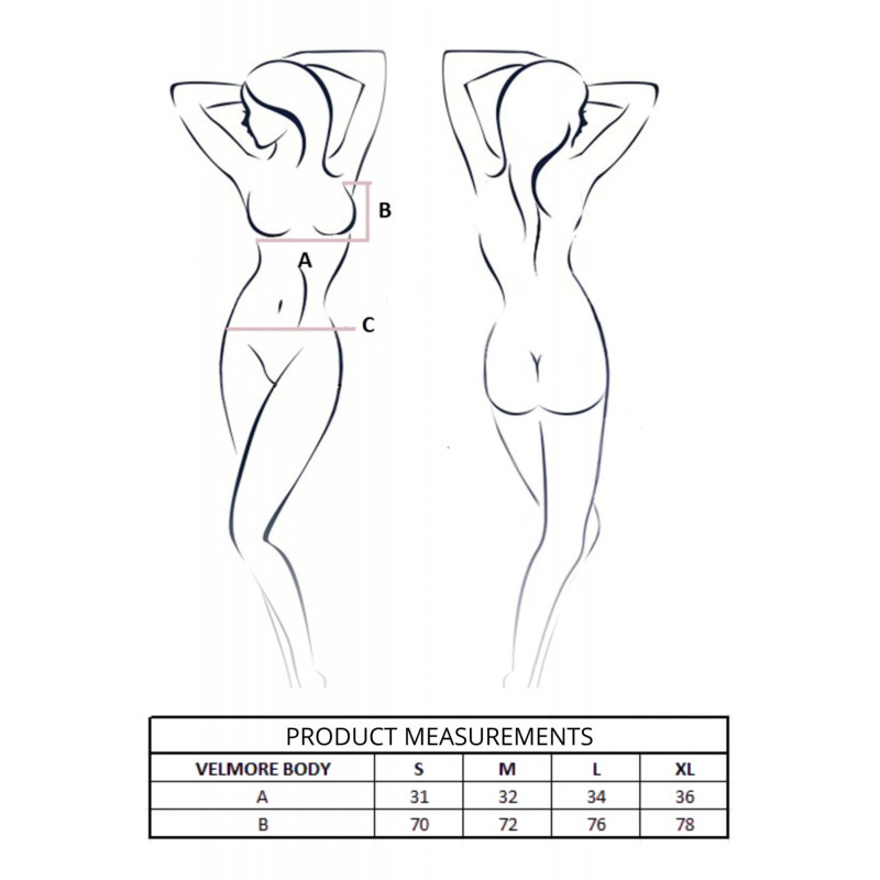 Боді Passion VELMORE BODY violet XL в повний зріст, що ідеально доповнює образ