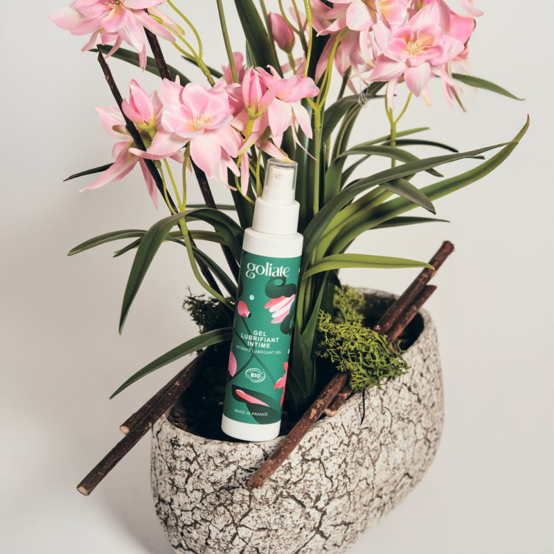 Маркування 'Vegan-friendly' на пляшці гель-лубриканту Goliate Gel Lubrifiant Intime 100 мл