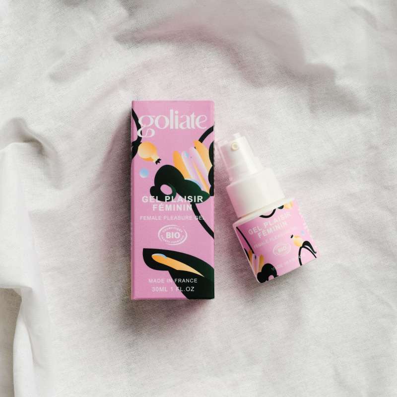 Стимулювальний гель Goliate Gel Plaisir Féminin 30 мл, вид збоку, упаковка