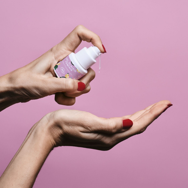 Стимулювальний гель Goliate Gel Plaisir Féminin 30 мл, бічний ракурс, упаковка