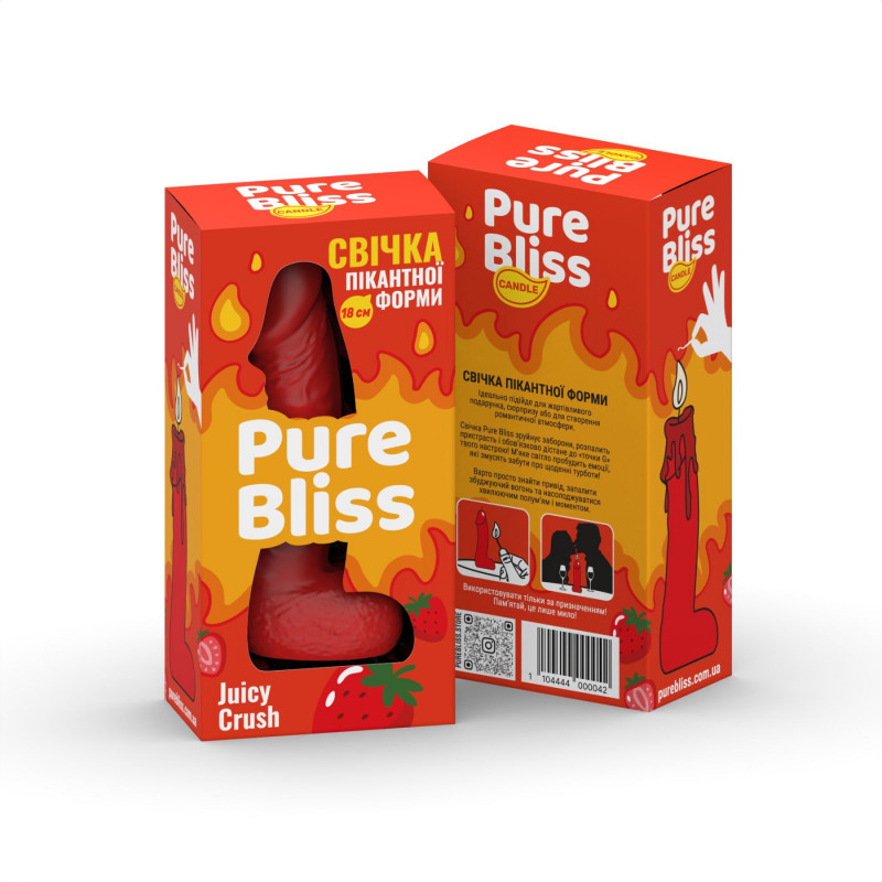 Вид зверху ароматної свічки Pure Bliss Red Juicy Crush 18 см, що показує її розкішний червоний колір