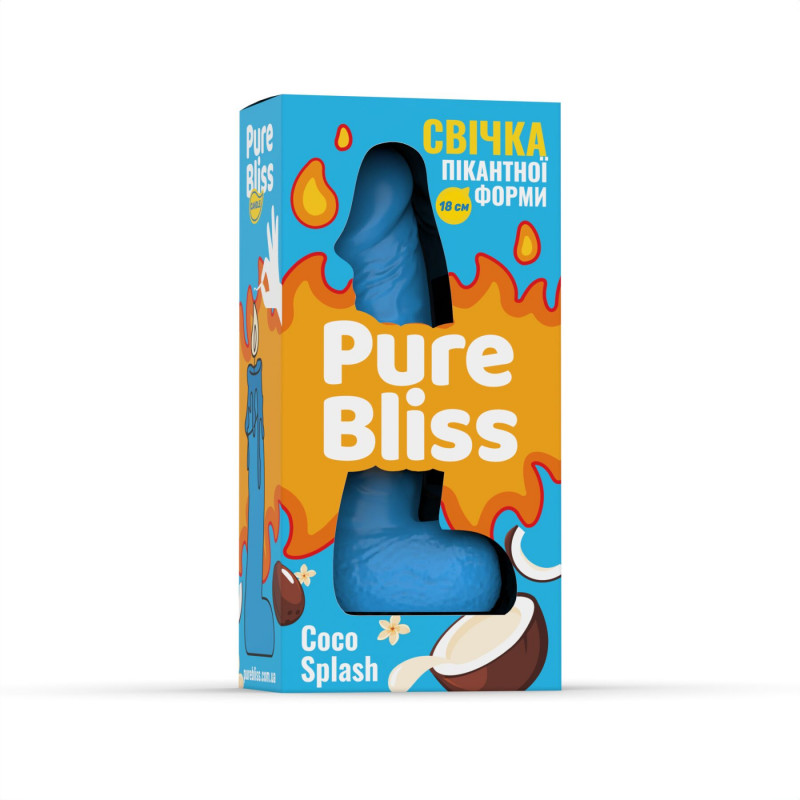 Текстура воску ароматної свічки Pure Bliss Blue Coco Splash 18 см, гладка поверхня