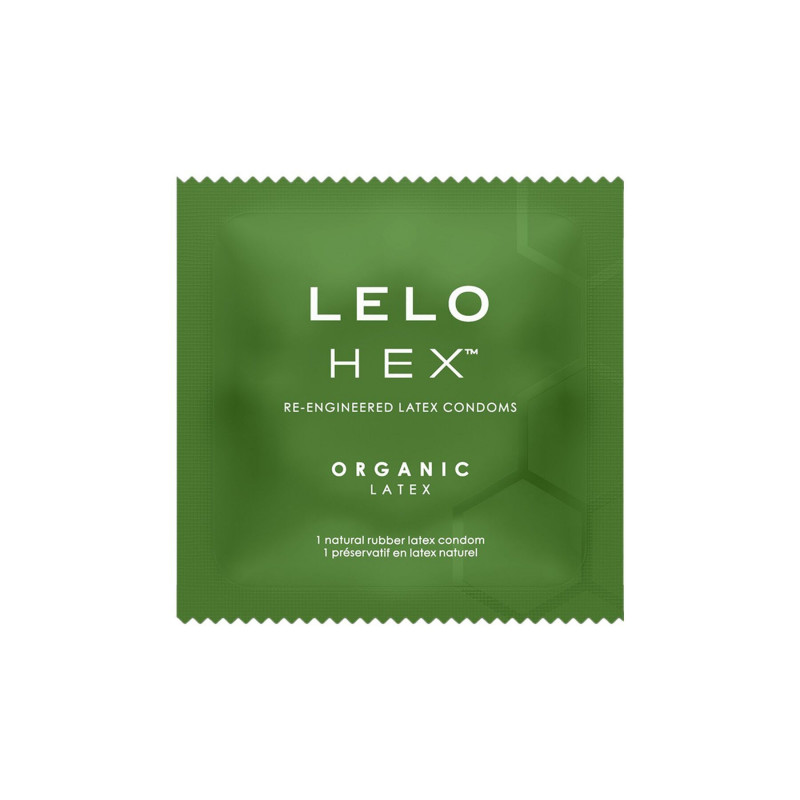 Презервативи LELO HEX Condoms Organic, вид збоку, м'ятний колір