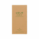 Близький вид упаковки презервативів LELO HEX Condoms Organic 12 шт. з акцентом на органічний склад.