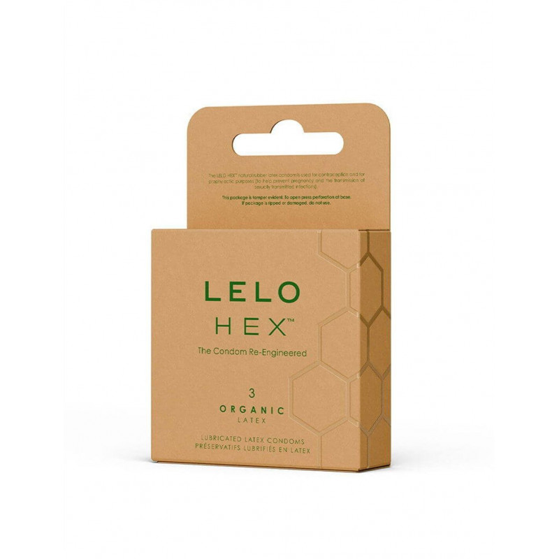 Упаковка презервативів LELO HEX Condoms Organic 3 шт. - стильний дизайн