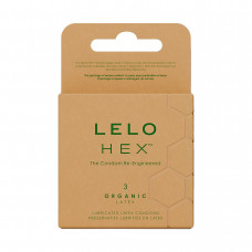 Презервативи LELO HEX Condoms Organic 3 шт., тонкі та суперміцні — Keks-Hub