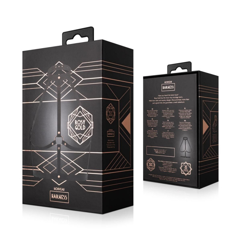 Портупея Rosy Gold Body Harness Black – деталі оздоблення, що підкреслюють унікальність та якість виробу.