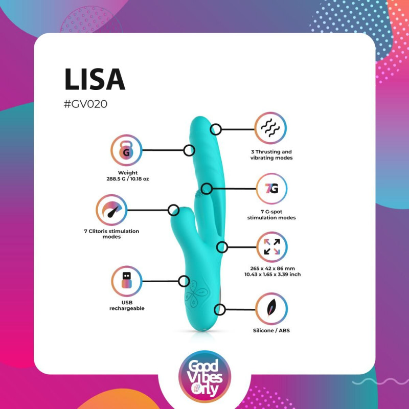 Вібратор Good Vibes Only Lisa, який демонструє його багатогранність в одній композиції