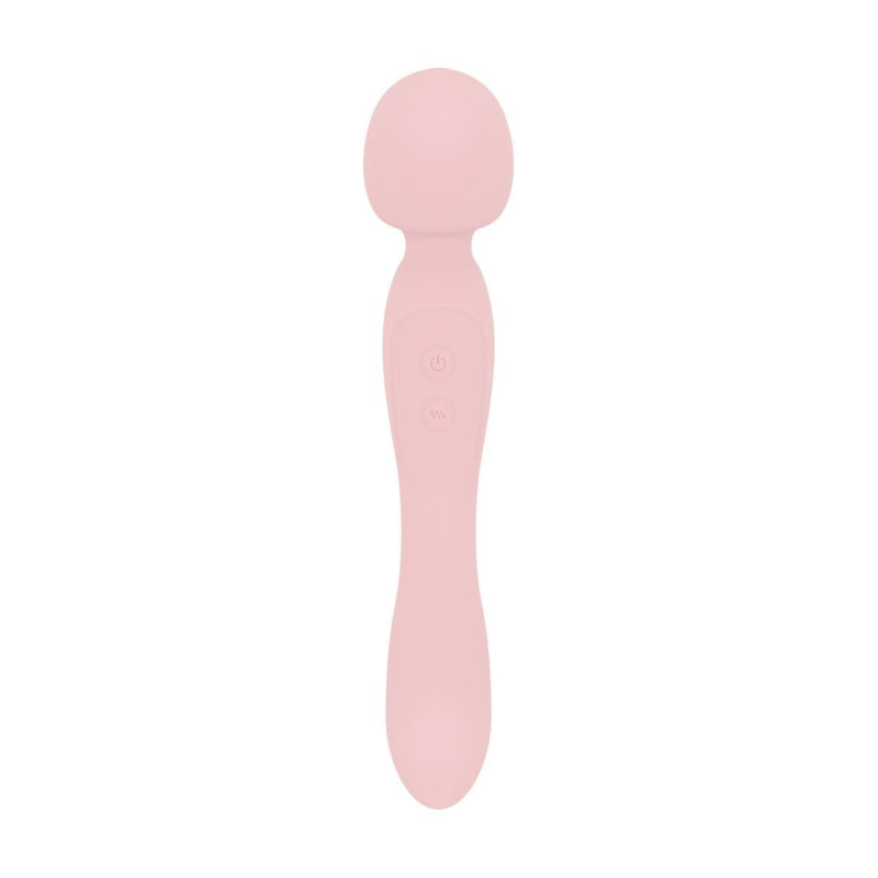 Упаковка рожевого вібромасажера Good Vibes Only SIMI Double-Sided Wand Vibrator, що підкреслює його елегантність