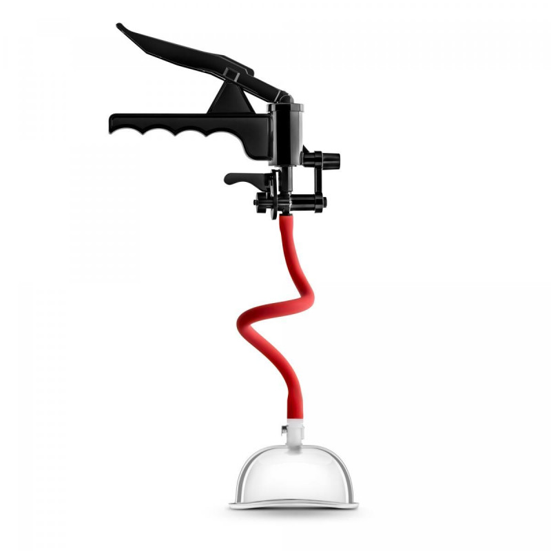 Вакуумна помпа для вульви Blush Temptasia Advanced Pussy Pump, механічна, вид збоку, демонструє ергономічну форму