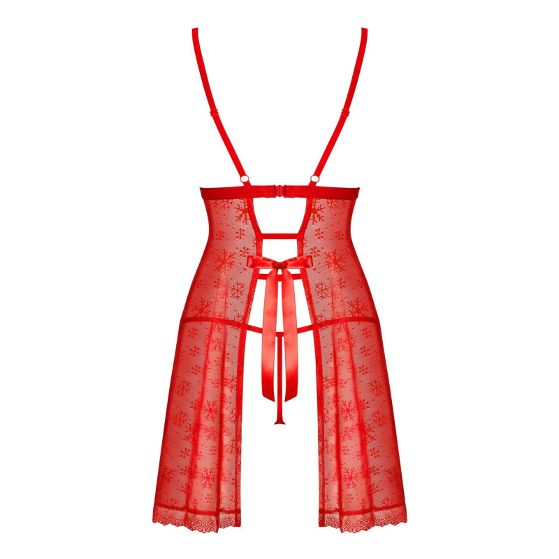 Упаковка червоної сорочки Obsessive Claussica S/M від бренду Obsessive